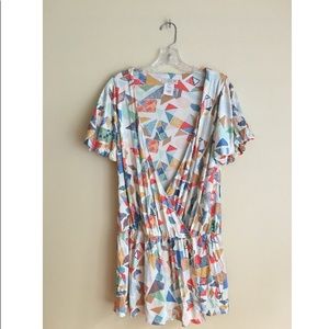 LaRok Orange Blue Yellow Printed Silk Dress XS/S